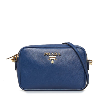 Prada Crossbody Bag Small Blue Saffiano