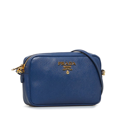 Prada Crossbody Bag Small Blue Saffiano