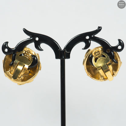 Flower Crystal Clip-On Earrings