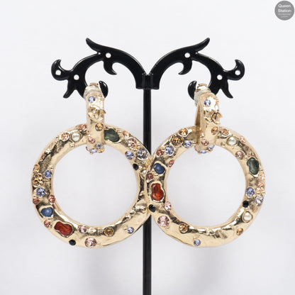 Large Clip-on Gemstone Earrings