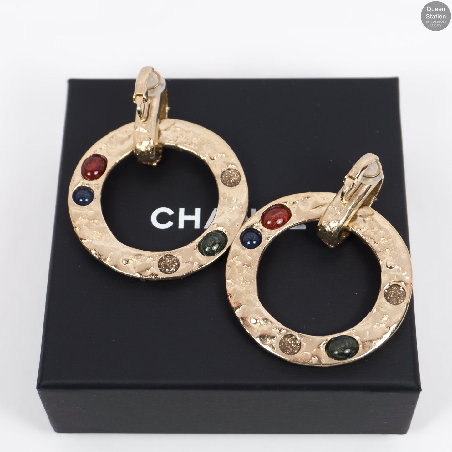Large Clip-on Gemstone Earrings