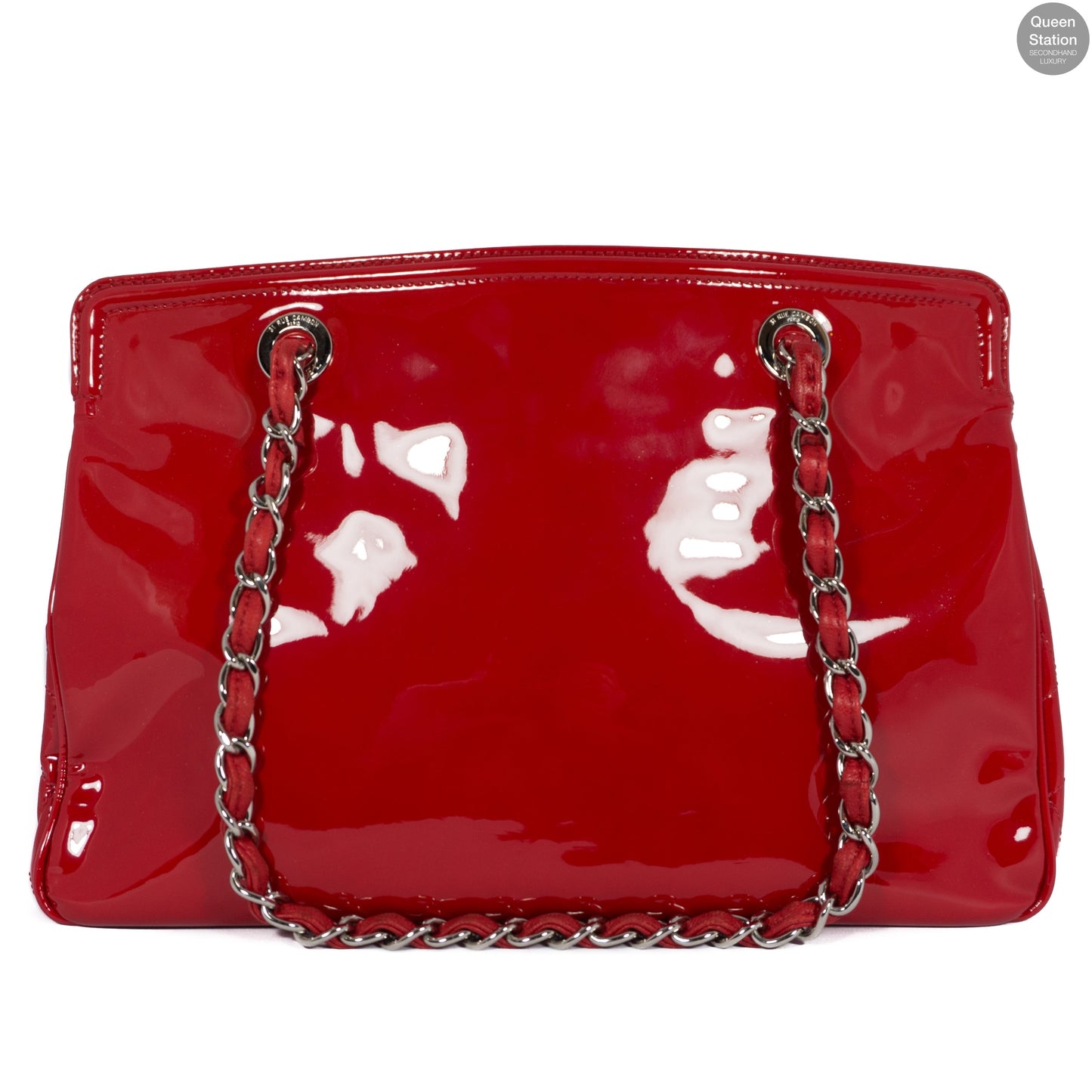 Red Lipstick Patent Leather Tote Bag