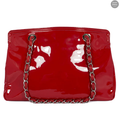 Red Lipstick Patent Leather Tote Bag