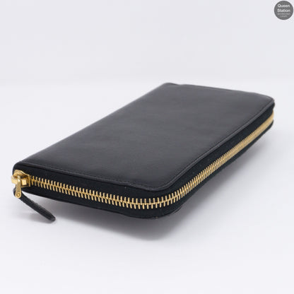 Black Saffiano Bow Zip Wallet