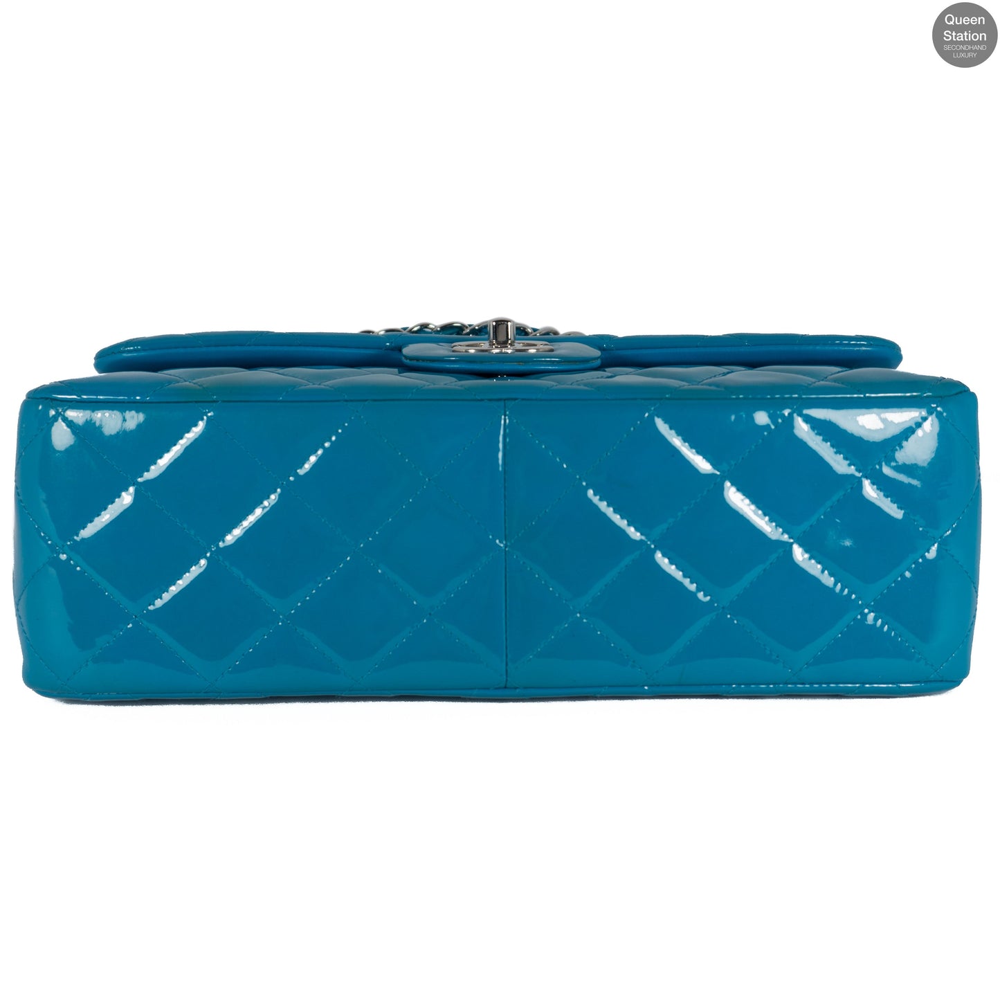 Classic Double Flap Jumbo Turquoise Patent Leather