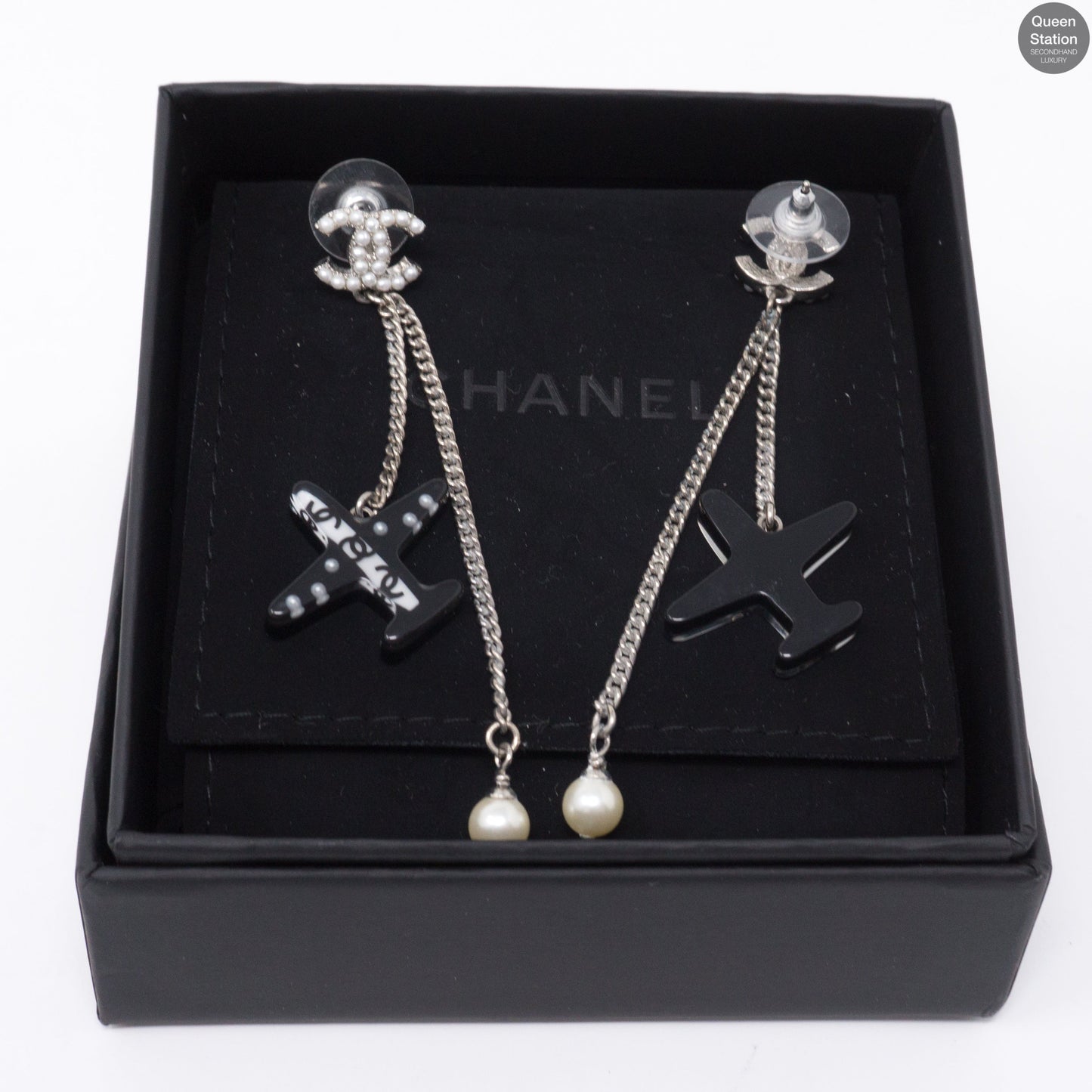 CC Pearl Airplane Earrings