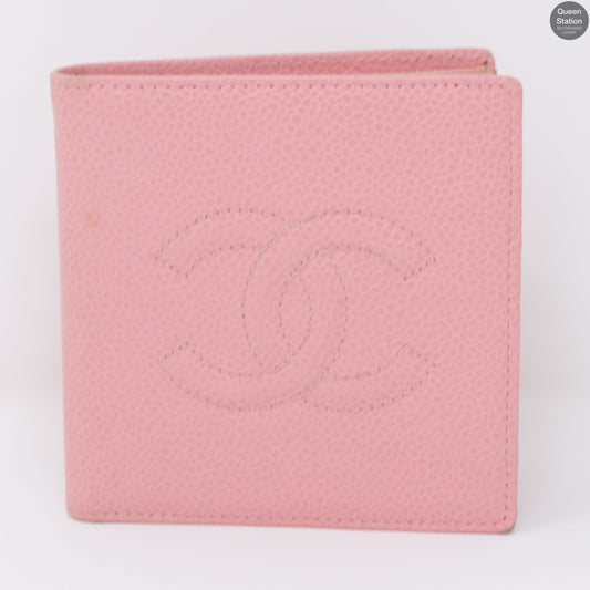 Pink Caviarskin Square Wallet