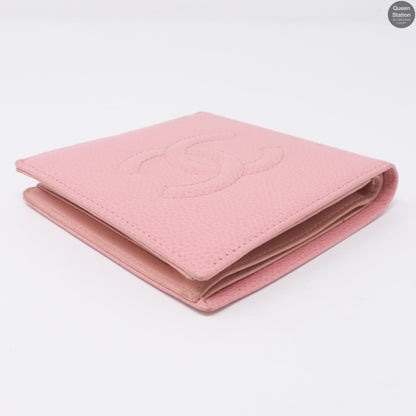 Pink Caviarskin Square Wallet