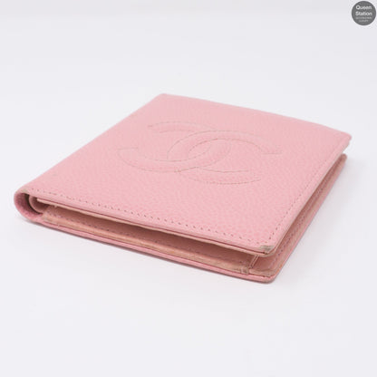 Pink Caviarskin Square Wallet