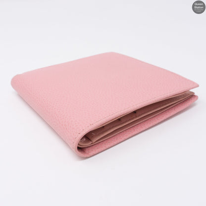 Pink Caviarskin Square Wallet