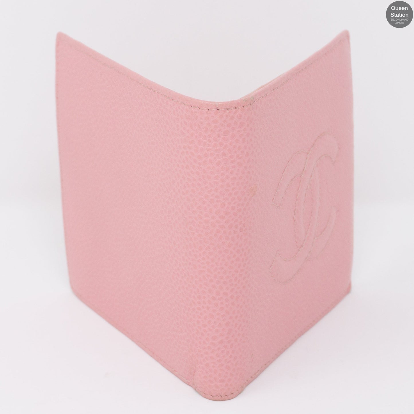 Pink Caviarskin Square Wallet