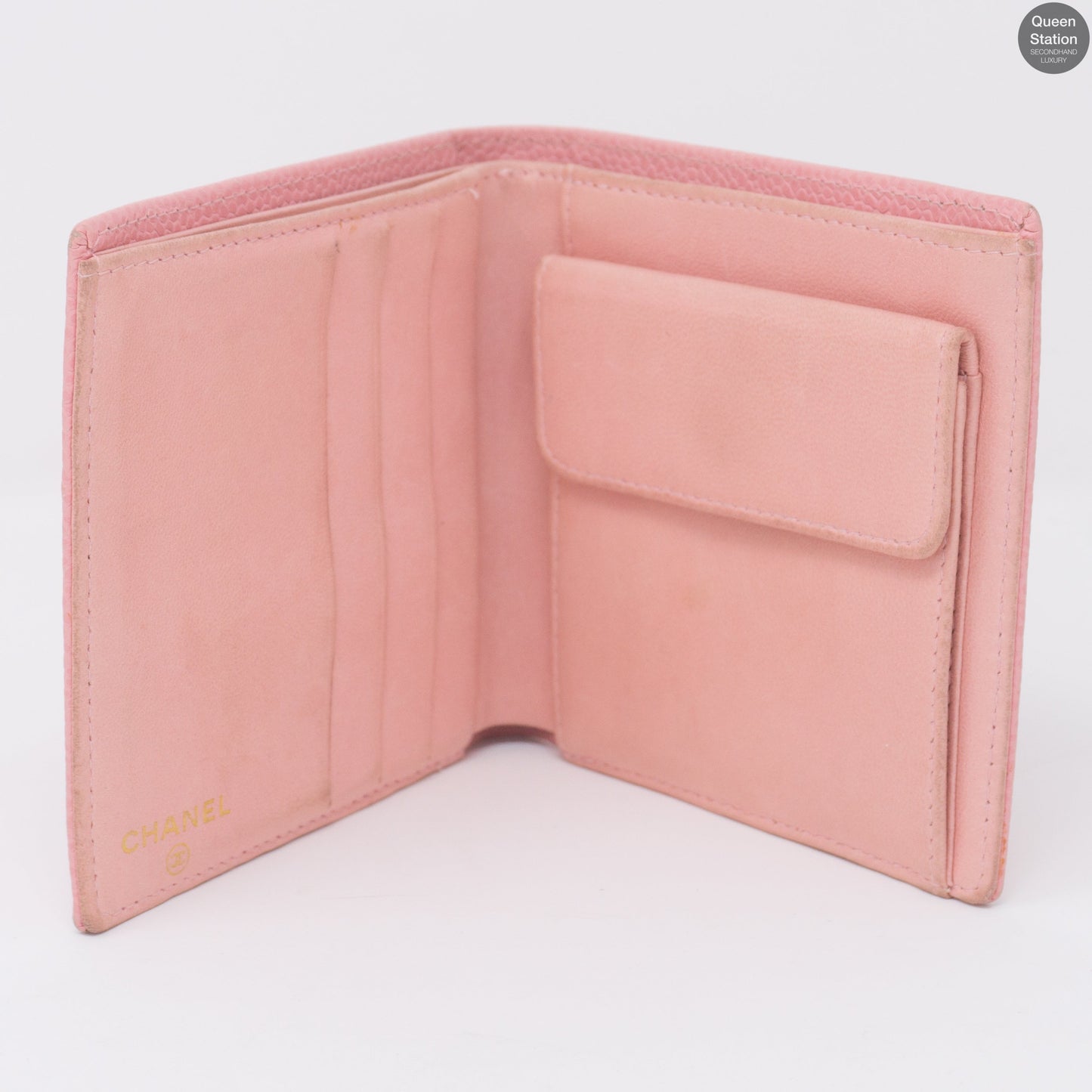 Pink Caviarskin Square Wallet