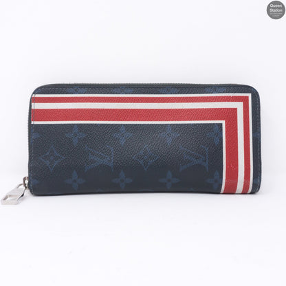 Louis-vuitton Zippy Vertical Monogram Cobalt Stripe Wallet
