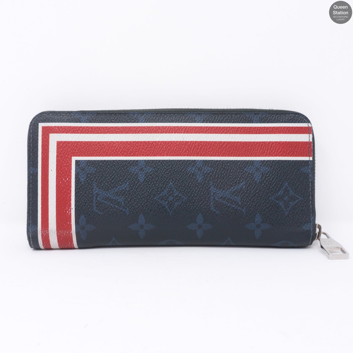 Louis-vuitton Zippy Vertical Monogram Cobalt Stripe Wallet