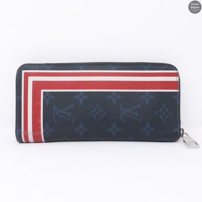 Louis-vuitton Zippy Vertical Monogram Cobalt Stripe Wallet
