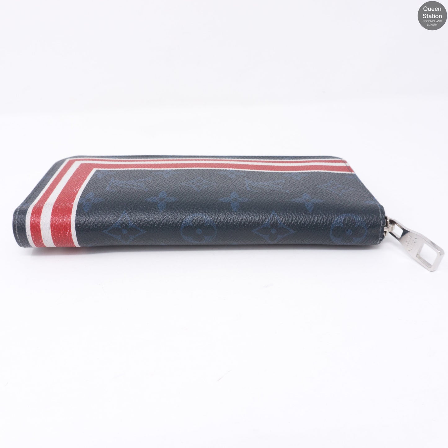 Louis-vuitton Zippy Vertical Monogram Cobalt Stripe Wallet