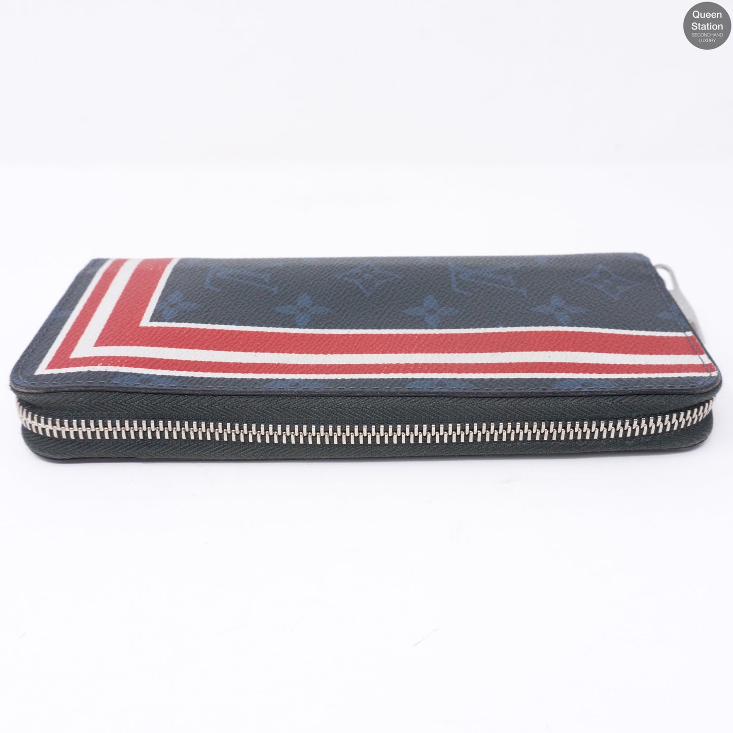 Louis-vuitton Zippy Vertical Monogram Cobalt Stripe Wallet