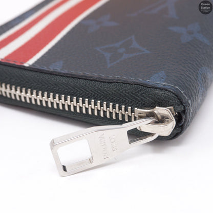 Louis-vuitton Zippy Vertical Monogram Cobalt Stripe Wallet