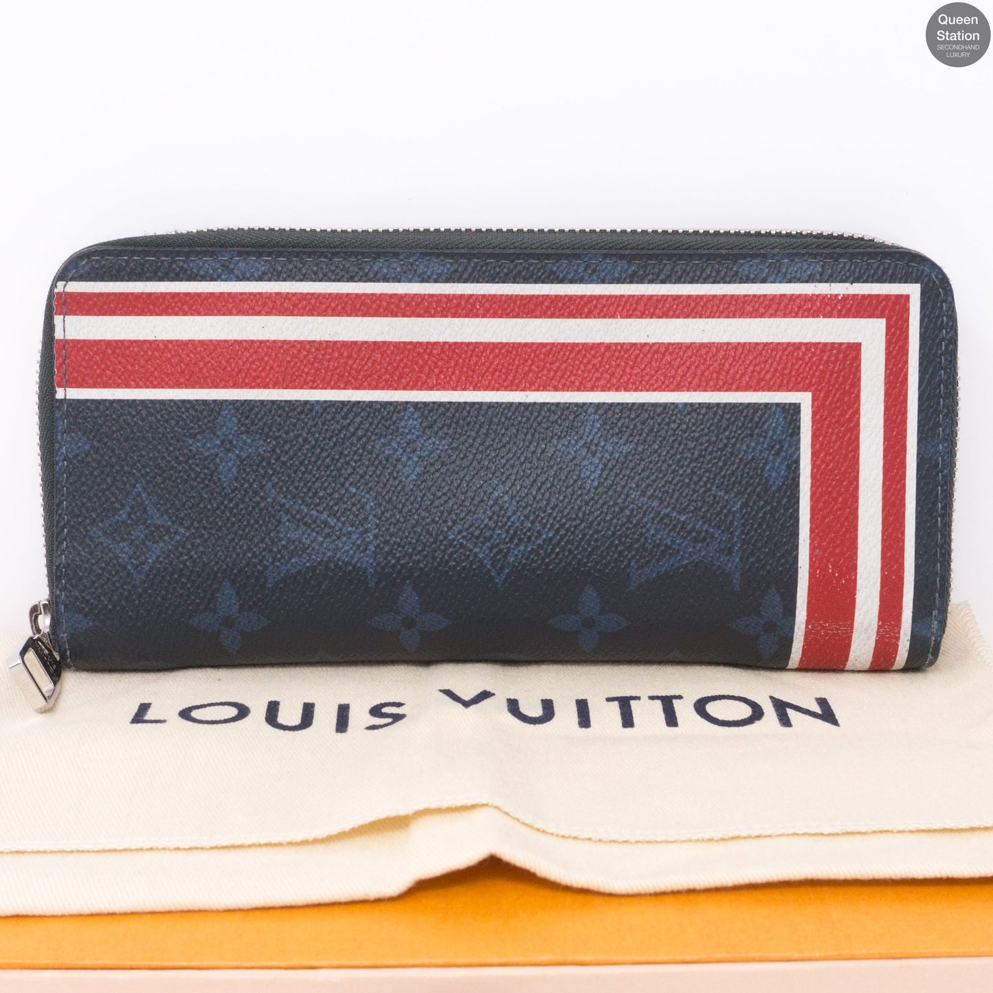 Louis-vuitton Zippy Vertical Monogram Cobalt Stripe Wallet