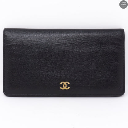 CC Logo Long Bifold Wallet Black