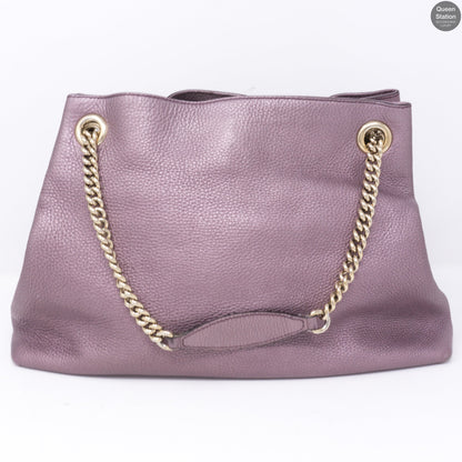 Soho Tassel Chain Metallic Purple Leather Bag