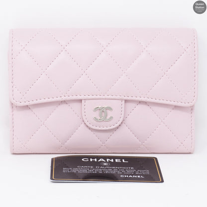 Classic Flap Wallet Light Pink Leather