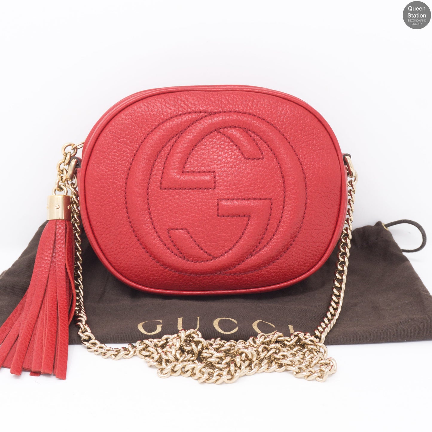Soho Mini Chain Bag Red Leather