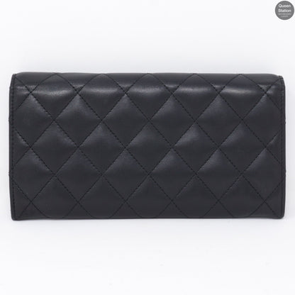 CC Long Flap Wallet Black