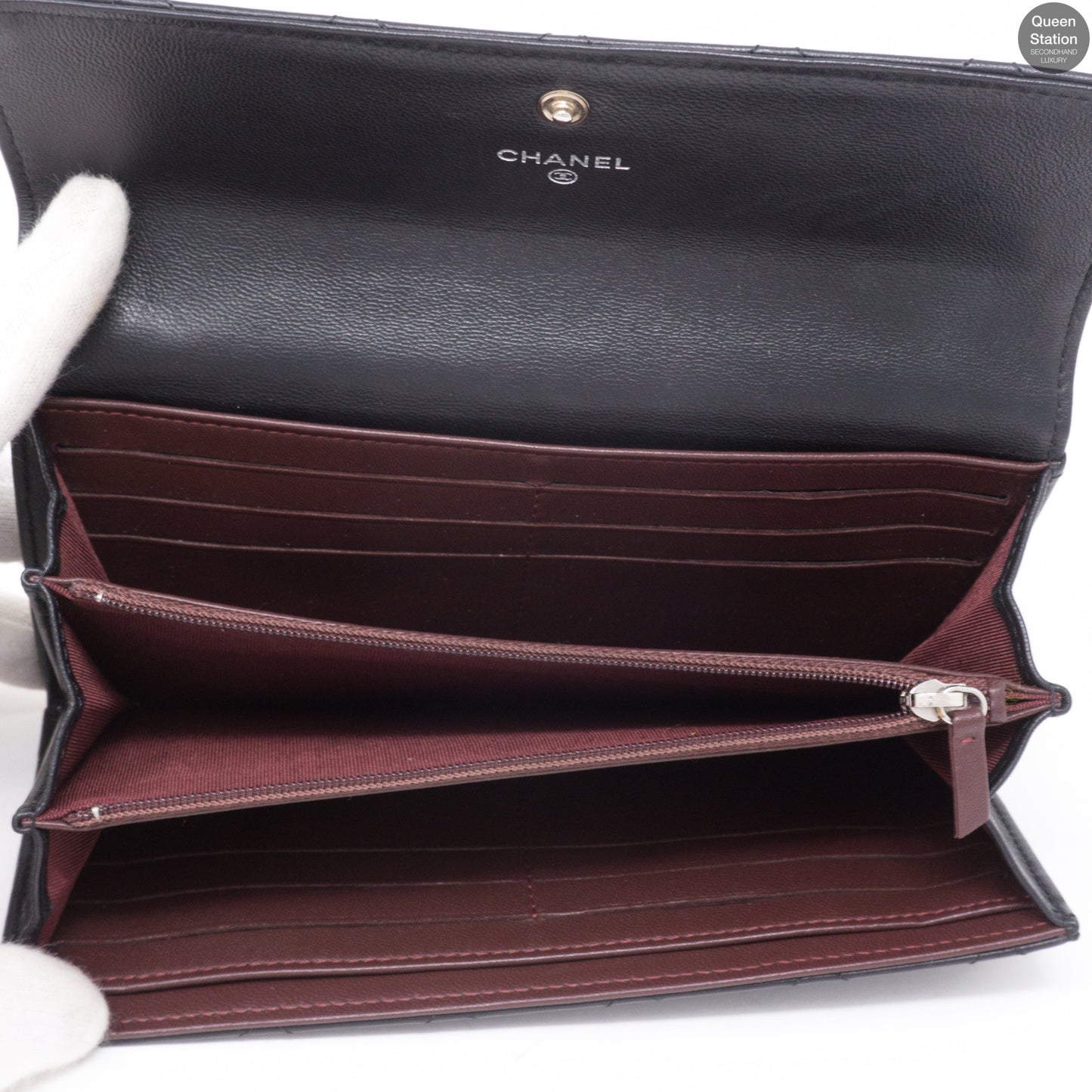 CC Long Flap Wallet Black