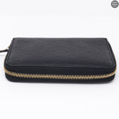 Zip Around Coin Wallet Black Leather