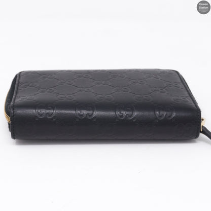 Zip Around Coin Wallet Black Leather