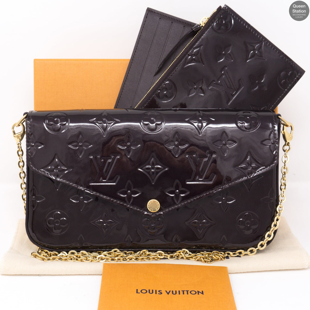 Louis-vuitton Pochette Felicie Amarante Vernis