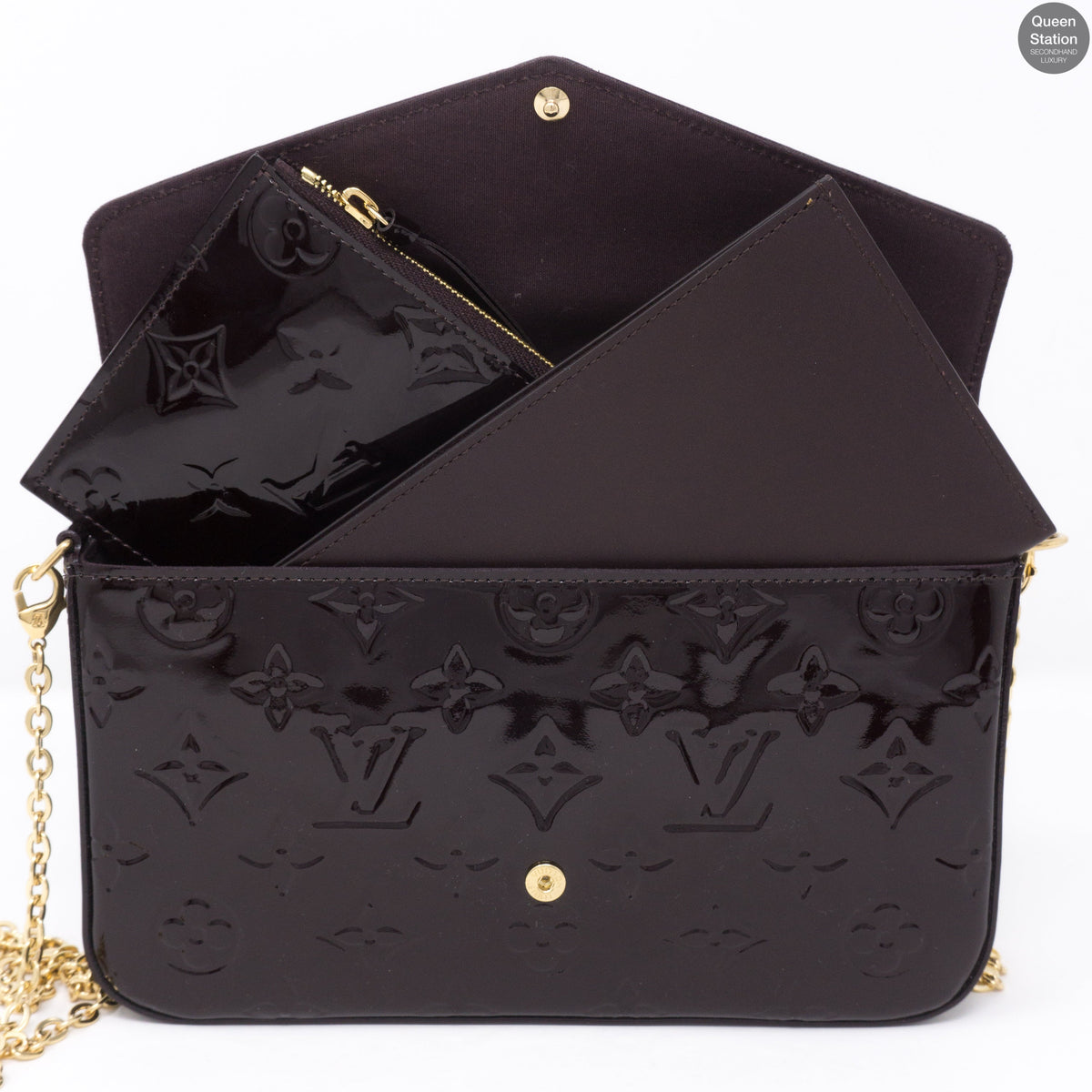 Louis-vuitton Pochette Felicie Amarante Vernis