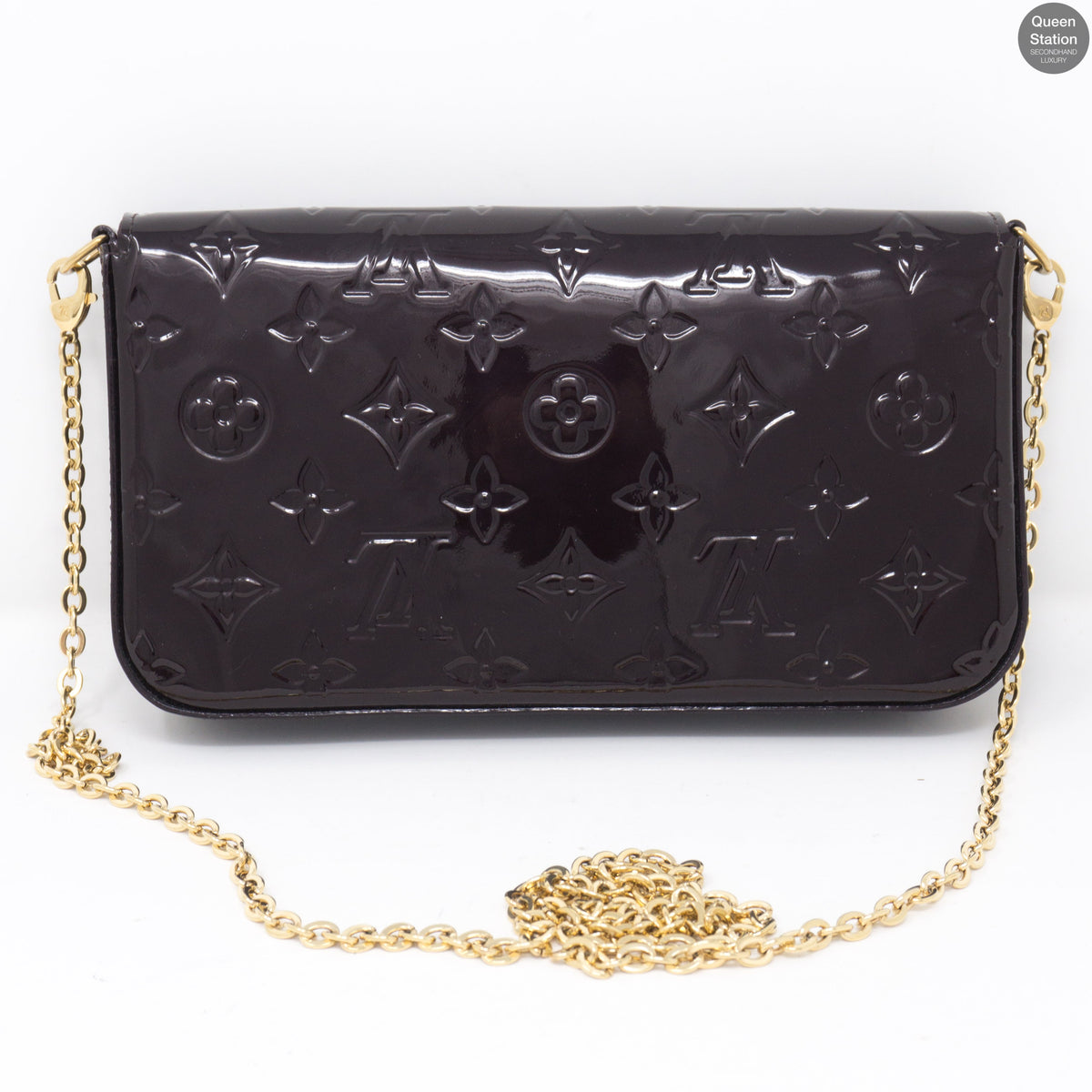 Louis-vuitton Pochette Felicie Amarante Vernis