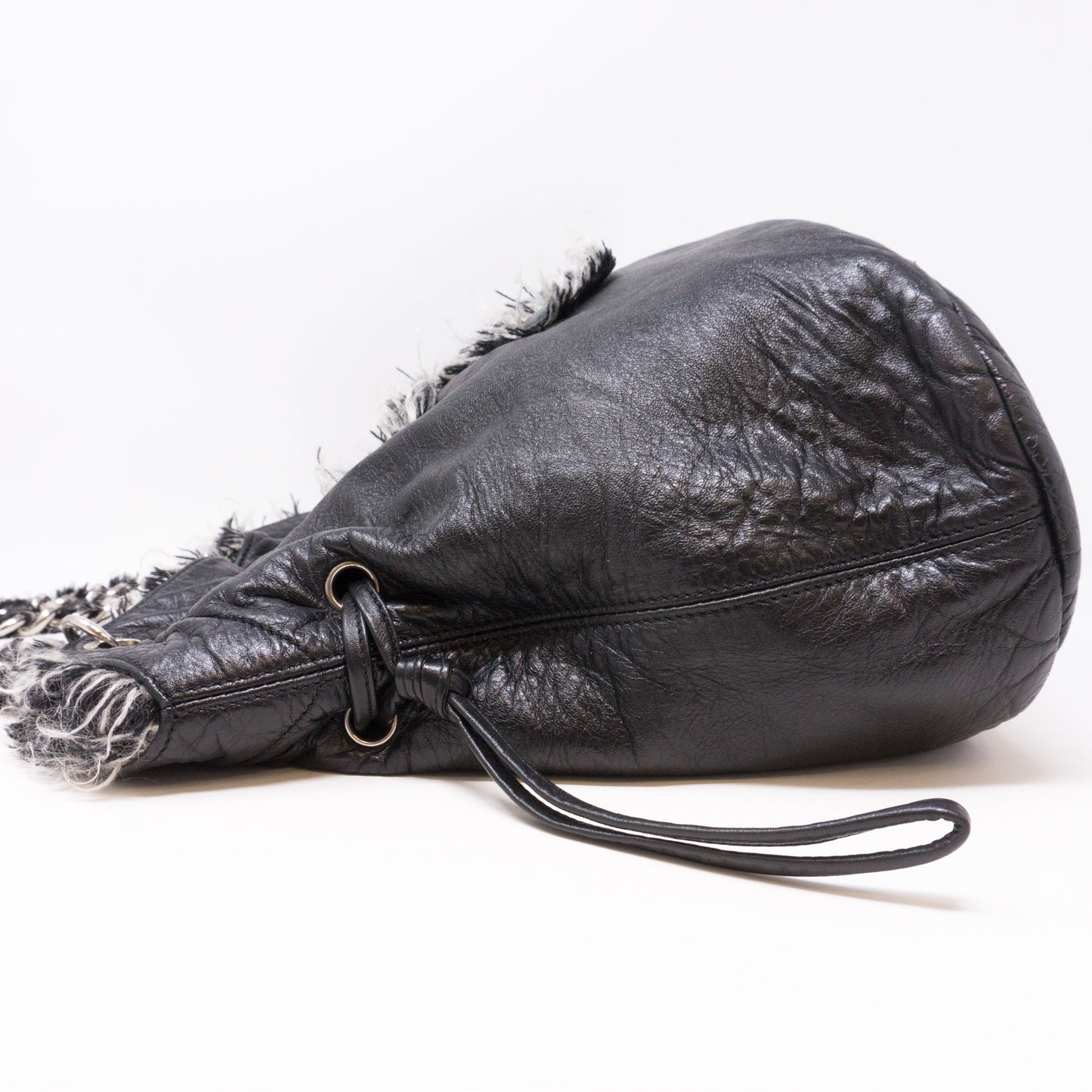 CC Leather And Tweed Chain Tote Bag