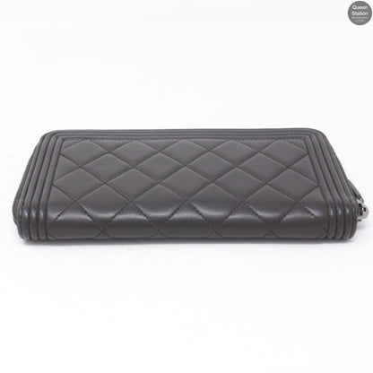 Boy Chanel Gray Long Zipped Wallet