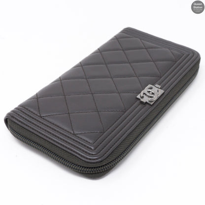 Boy Chanel Gray Long Zipped Wallet