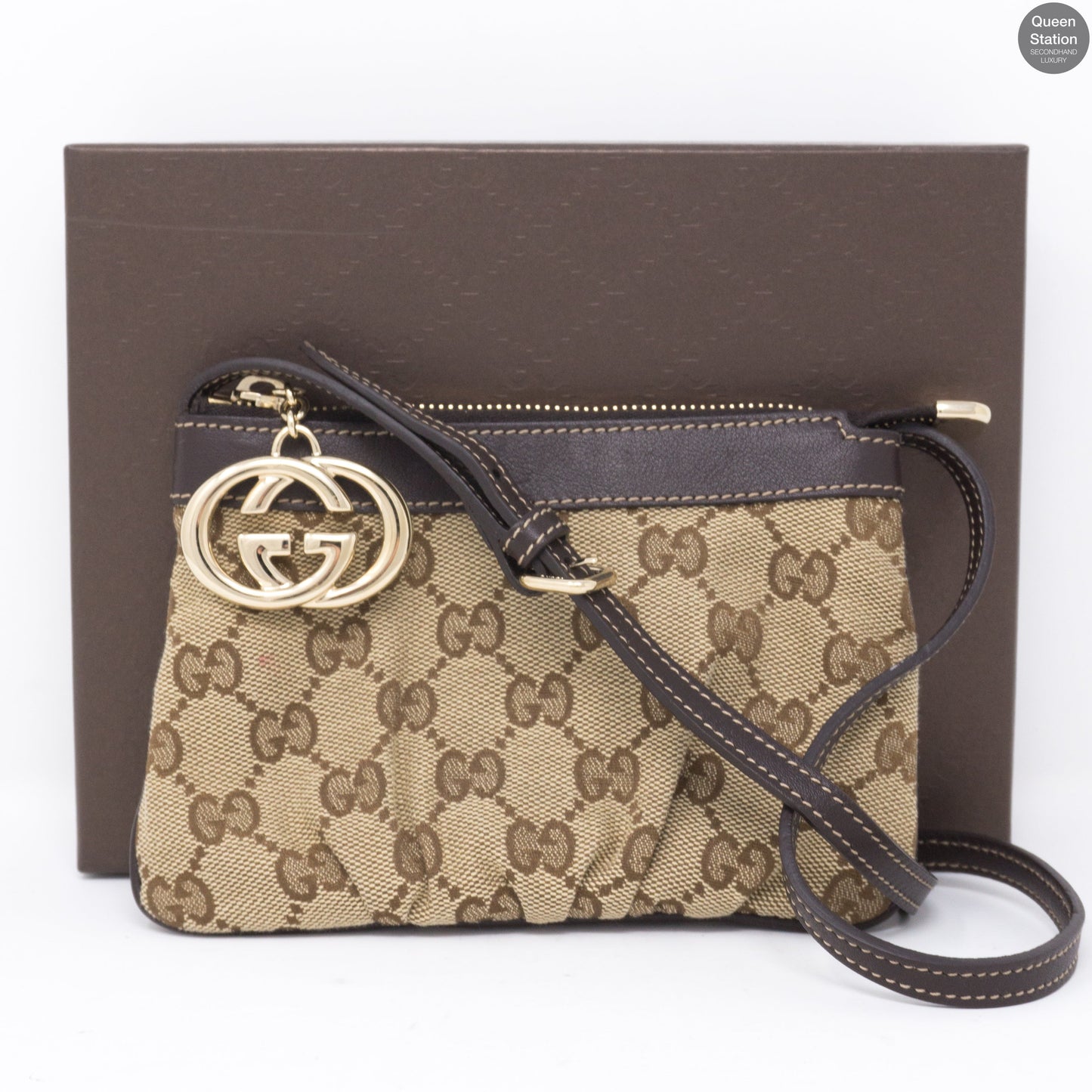 GG Monogram Canvas Pochette With Strap
