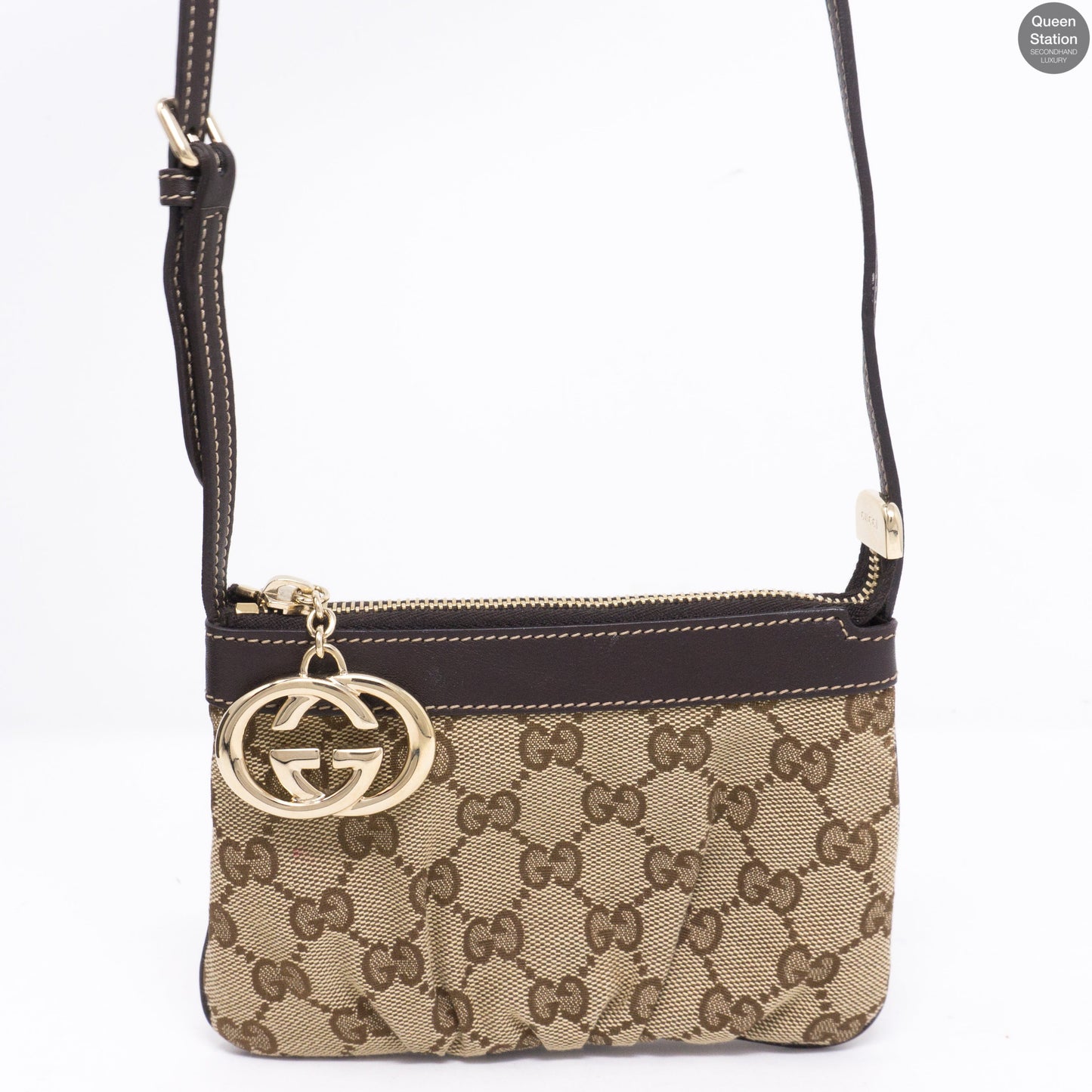 GG Monogram Canvas Pochette With Strap