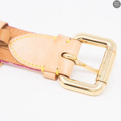 Louis-vuitton Monogram Belt Pink Denim 80 cm