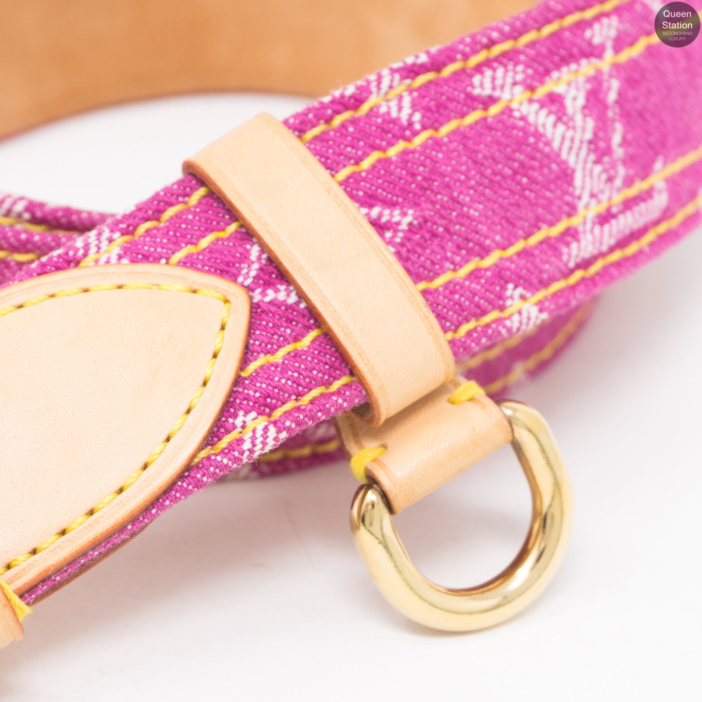 Louis-vuitton Monogram Belt Pink Denim 80 cm