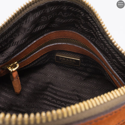 Orange Suede Leather Shoulder Bag