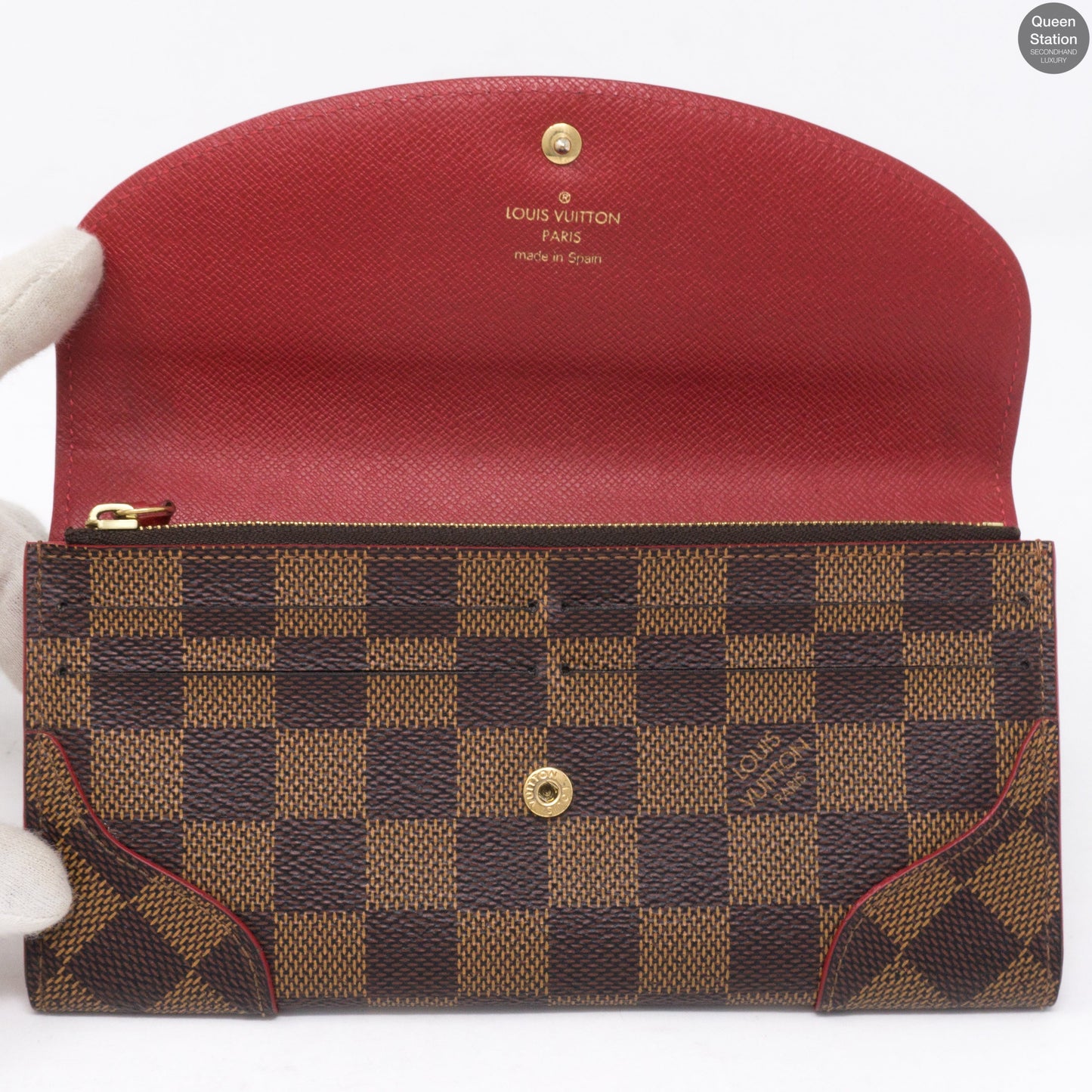 Louis-vuitton Caissa Wallet Damier Ebene Red