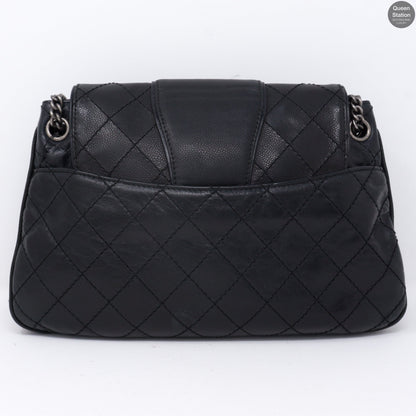 Large Black Leather Messenger Bag