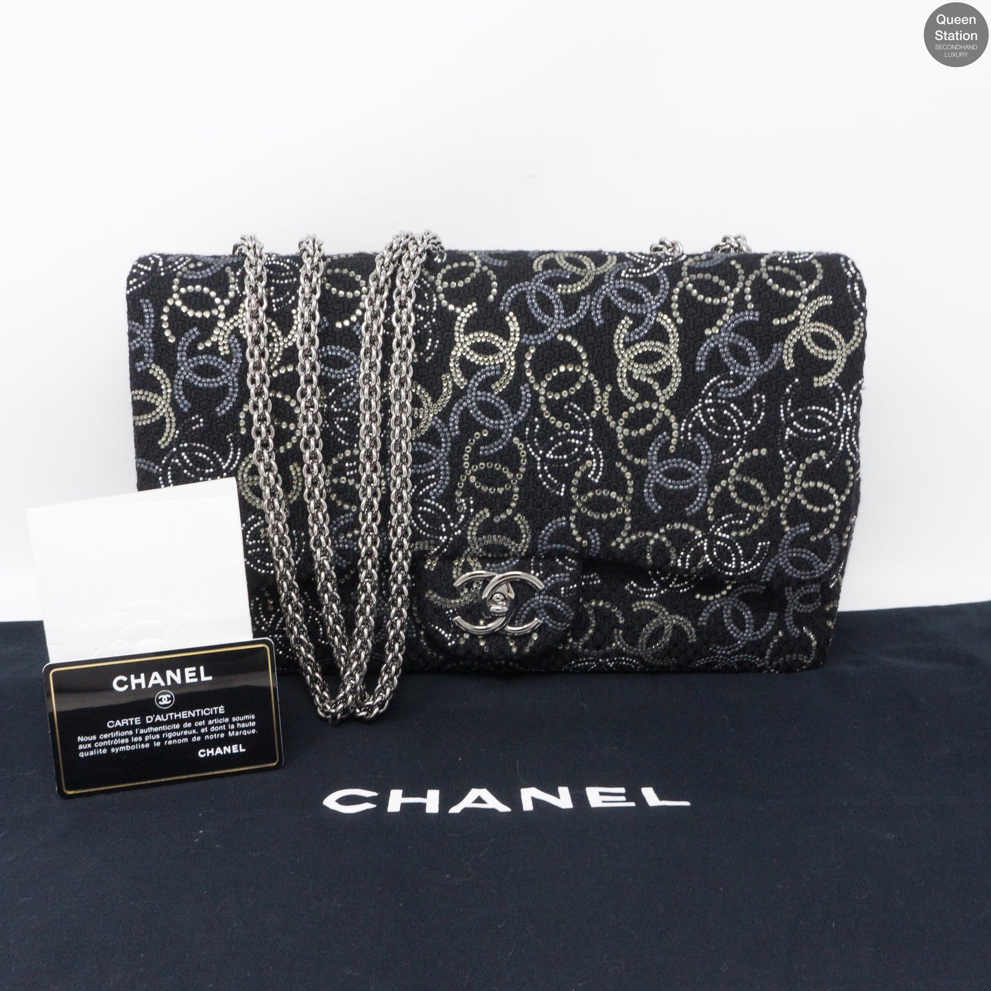 Paris Shanghai Jumbo Strass Flap Bag