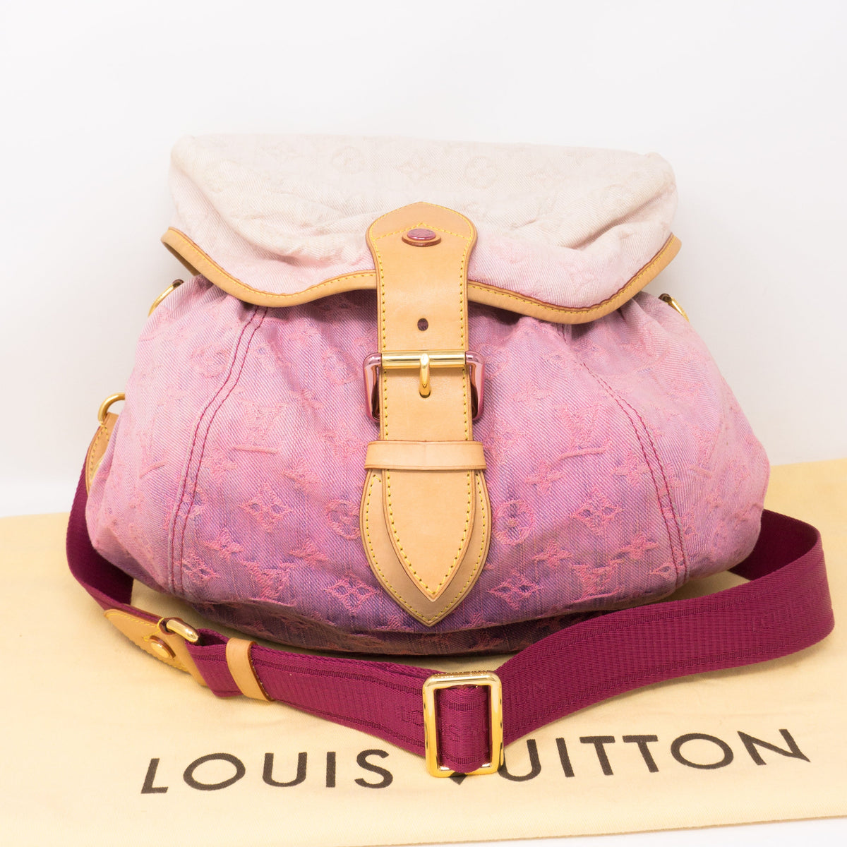 Louis-vuitton Sunshine Shoulder Bag Pink Denim