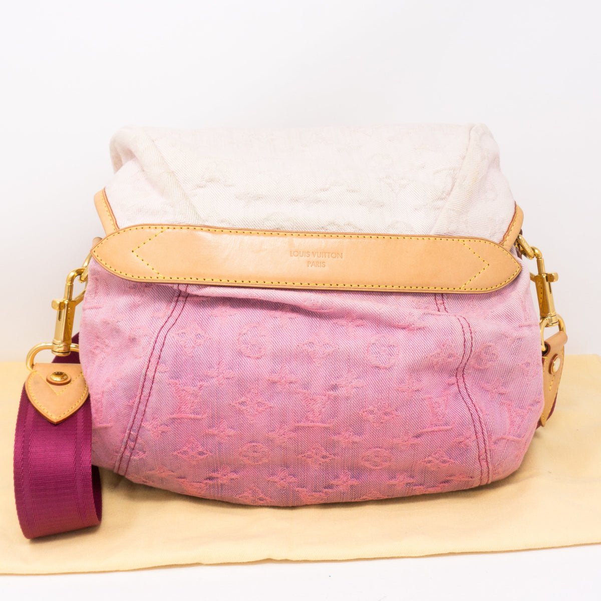 Louis-vuitton Sunshine Shoulder Bag Pink Denim