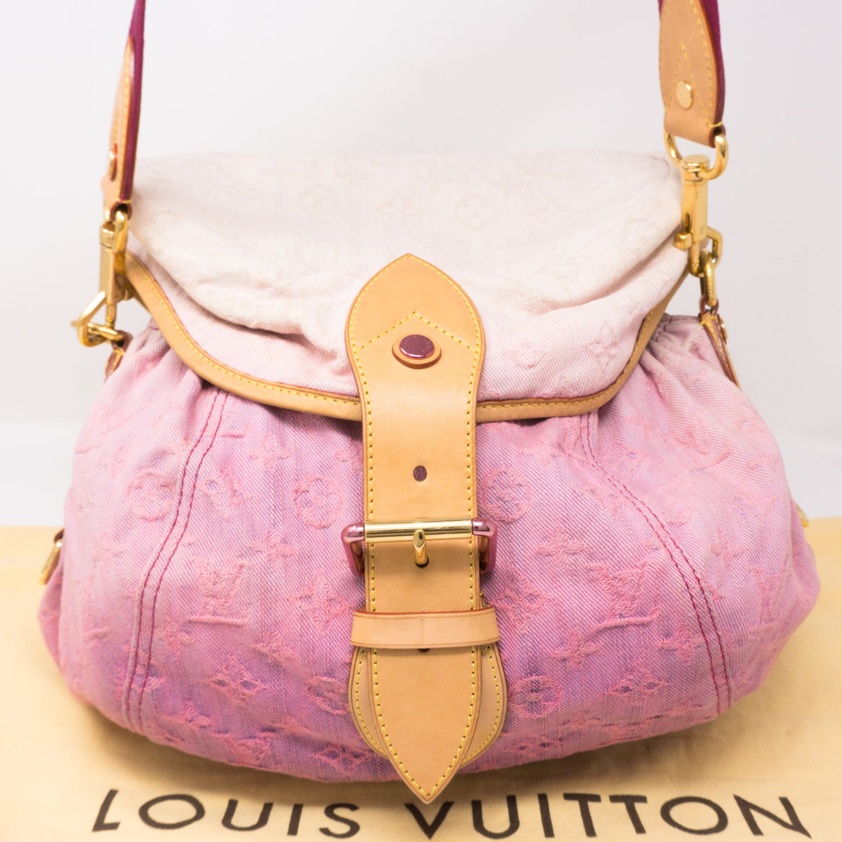 Louis-vuitton Sunshine Shoulder Bag Pink Denim