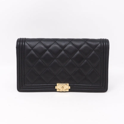 Boy Chanel Black Long Flap Wallet