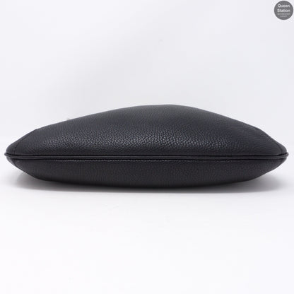 Vitello Daino Black Leather Hobo Bag